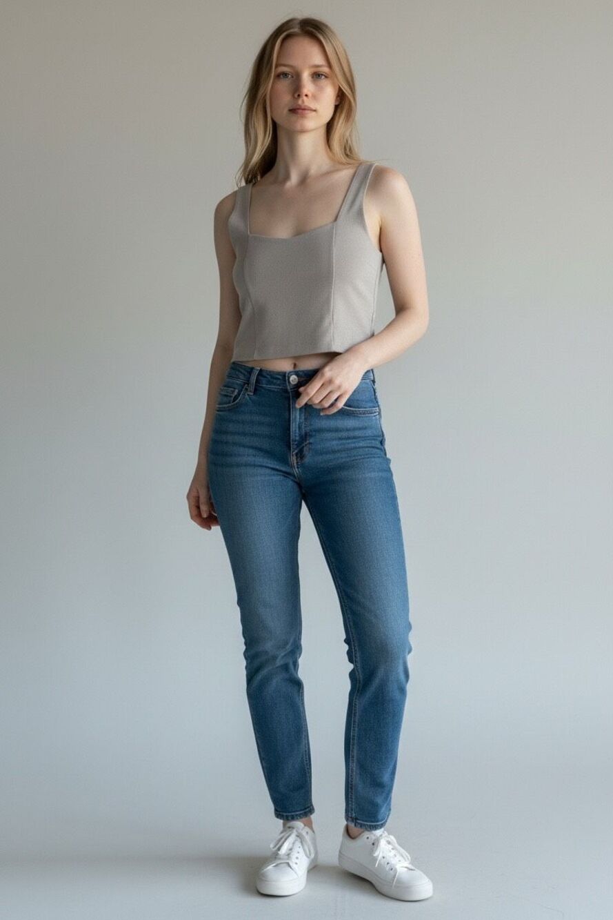 Abercrombie & Fitch Sweater Cropped Light Grey Sz Large Tank
